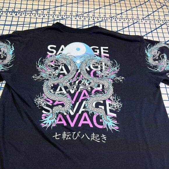 Asian Dragon Yin Yang T Shirt Men’s Size XL Black Weekend Warrior - Picture 7 of 8